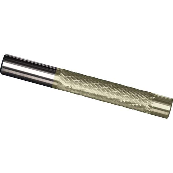 Made in USA - 3/8" Diam, 2" LOC, Solid Carbide Diamond Pattern Router Bit - Right Hand Cut, 4" OAL, 3/8" Shank Diam, Use on Cast Iron, Stainless, Steel, Titanium - Industrial Tool & Supply