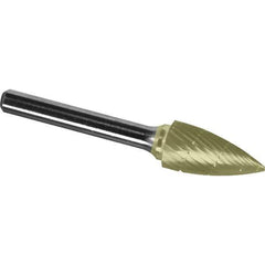 Made in USA - 19mm Cut Diam, 0.2362" Shank Diam, Tree Head Chipbreaker Cut Burr - Carbide, 25mm LOC, 70mm OAL - Industrial Tool & Supply