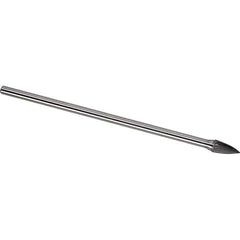 Made in USA - 1/2" Cut Diam, 1/4" Shank Diam, Tree Head Single Cut Burr - Carbide, 1" LOC, 6-3/4" OAL - Industrial Tool & Supply