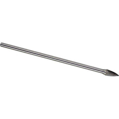 Made in USA - 3/8" Cut Diam, 1/4" Shank Diam, Tree Head Single Cut Burr - Carbide, 3/4" LOC, 6-3/4" OAL - Industrial Tool & Supply