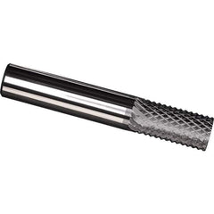 Made in USA - 1/4" Diam, 3/4" LOC, Plain End, Solid Carbide Diamond Pattern Router Bit - Right Hand Cut, 2" OAL, 1/4" Shank Diam, Use on Carbon & Honeycomb, Carbon Fiber, Composite, Fiberglass, Graphite - Industrial Tool & Supply