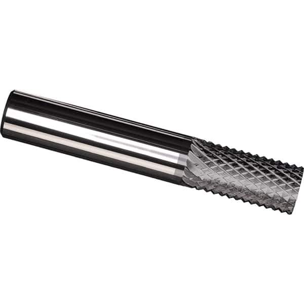 Made in USA - 6mm Diam, 18mm LOC, Plain End, Solid Carbide Diamond Pattern Router Bit - Right Hand Cut, 50mm OAL, Use on Fiberglass - Industrial Tool & Supply