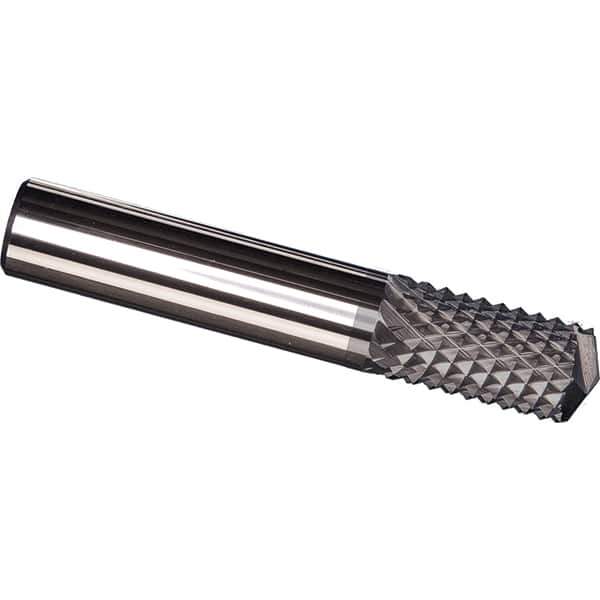 Made in USA - 1/4" Diam, 1" LOC, Drill Point End, Solid Carbide Diamond Pattern Router Bit - Right Hand Cut, 2-1/2" OAL, 1/4" Shank Diam, Use on Carbon & Honeycomb, Carbon Fiber, Composite, Fiberglass, Graphite - Industrial Tool & Supply