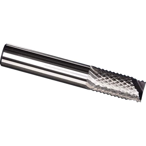 Made in USA - 3/8" Diam, 1" LOC, End Mill End, Solid Carbide Diamond Pattern Router Bit - Right Hand Cut, 2-1/2" OAL, 3/8" Shank Diam, Use on Carbon & Honeycomb, Carbon Fiber, Composite, Fiberglass, Graphite - Industrial Tool & Supply