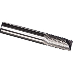 Made in USA - 1/8" Diam, 1/2" LOC, End Mill End, Solid Carbide Diamond Pattern Router Bit - Right Hand Cut, 1-1/2" OAL, 1/8" Shank Diam, Use on Carbon & Honeycomb, Carbon Fiber, Composite, Fiberglass, Graphite - Industrial Tool & Supply