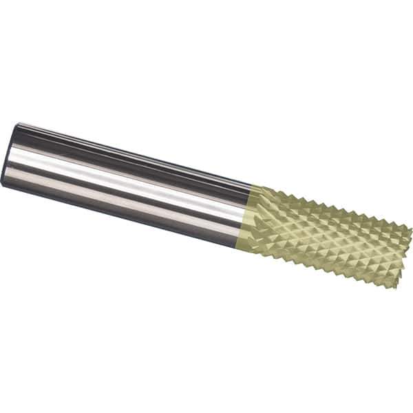 Made in USA - 8mm Diam, 25mm LOC, Burr End, Solid Carbide Diamond Pattern Router Bit - Right Hand Cut, 63mm OAL, Use on Fiberglass - Industrial Tool & Supply