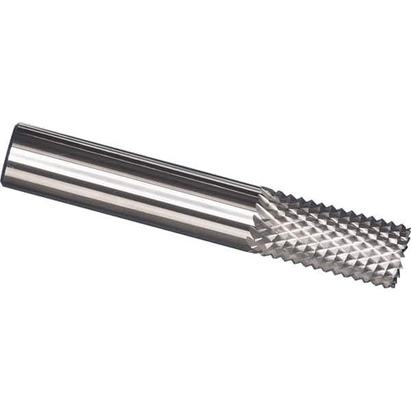 Made in USA - 1/4" Diam, 3/4" LOC, Burr End, Solid Carbide Diamond Pattern Router Bit - Right Hand Cut, 2" OAL, 1/4" Shank Diam, Use on Carbon & Honeycomb, Carbon Fiber, Composite, Fiberglass, Graphite - Industrial Tool & Supply