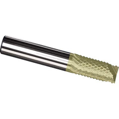 Made in USA - 1/4" Diam, 1" LOC, End Mill End, Solid Carbide Diamond Pattern Router Bit - Right Hand Cut, 2-1/2" OAL, 1/4" Shank Diam, Use on Carbon & Honeycomb, Carbon Fiber, Composite, Fiberglass, Graphite - Industrial Tool & Supply