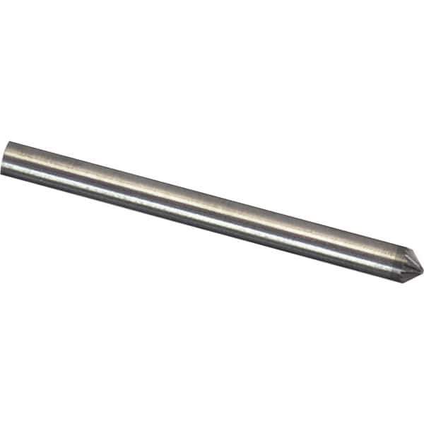 Made in USA - 1/8" Cut Diam, 1/8" Shank Diam, Cone Head Aluma Cut Burr - Carbide, 1/16" LOC, 1-1/2" OAL - Industrial Tool & Supply