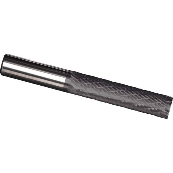 Made in USA - 3/8" Diam, 1" LOC, Plain End, Solid Carbide Diamond Pattern Router Bit - Right Hand Cut, 2-1/2" OAL, 3/8" Shank Diam, Use on Cast Iron, Stainless, Steel, Titanium - Industrial Tool & Supply