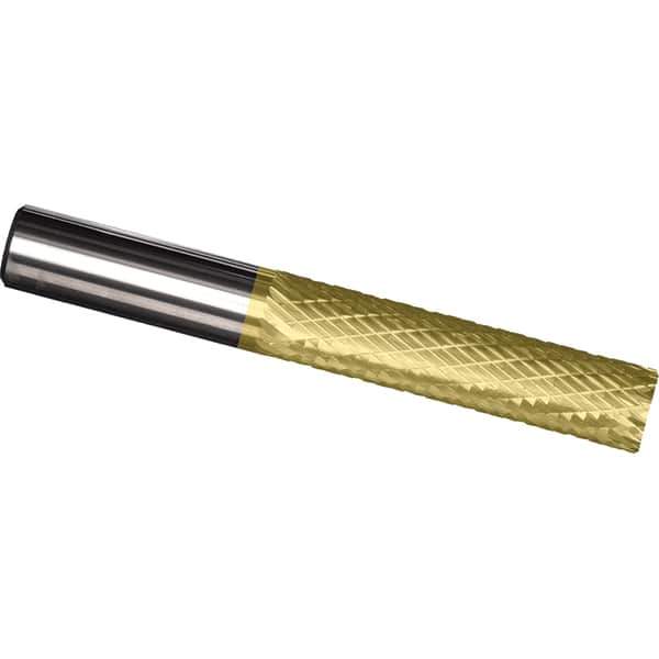 Made in USA - 1/2" Diam, 1" LOC, Plain End, Solid Carbide Diamond Pattern Router Bit - Right Hand Cut, 3" OAL, 1/2" Shank Diam, Use on Cast Iron, Stainless, Steel, Titanium - Industrial Tool & Supply