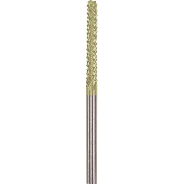 Made in USA - 1/8" Cut Diam, 1/8" Shank Diam, Cylinder Head Burr - Carbide, 1" LOC, 2" OAL - Industrial Tool & Supply