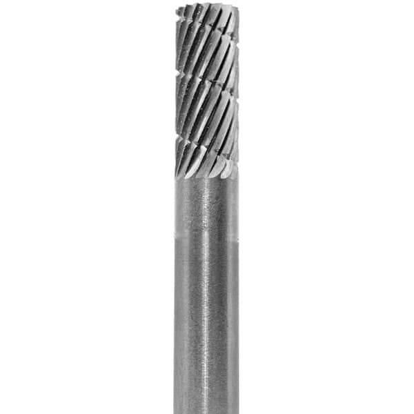 Made in USA - 6mm Cut Diam, 0.2362" Shank Diam, Cylinder Head Aluma Cut Burr - Carbide, 16mm LOC, 50mm OAL - Industrial Tool & Supply