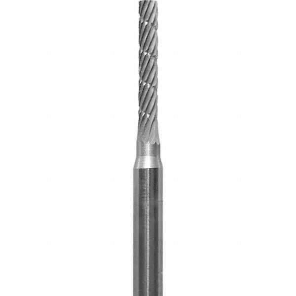 Made in USA - 1/16" Cut Diam, 0.0925" Shank Diam, Cylinder Head Chipbreaker Cut Burr - Carbide, 3/8" LOC, 1-1/2" OAL - Industrial Tool & Supply
