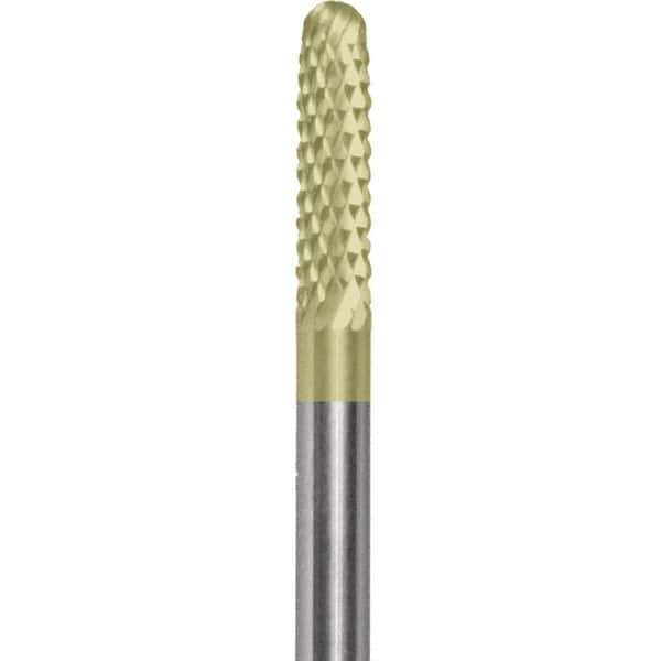 Made in USA - 2.3mm Cut Diam, 0.0925" Shank Diam, Cylinder with Radius Head Double Cut Burr - Carbide, 15mm LOC, 50mm OAL - Industrial Tool & Supply