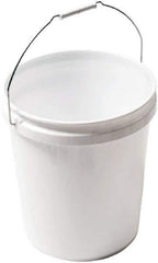 SEYMOUR-MIDWEST - 5 Gal, Plastic Round White Bucket & Pail Kit - Handle Included - Industrial Tool & Supply