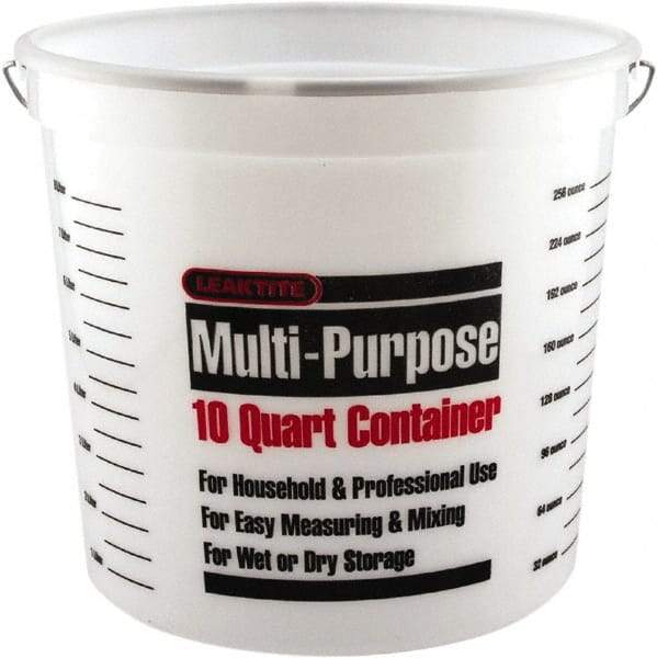SEYMOUR-MIDWEST - 10 Qt, Plastic Round White Bucket & Pail Kit - Handle Included - Industrial Tool & Supply