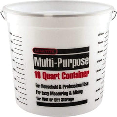 SEYMOUR-MIDWEST - 10 Qt, Plastic Round White Bucket & Pail Kit - Handle Included - Industrial Tool & Supply