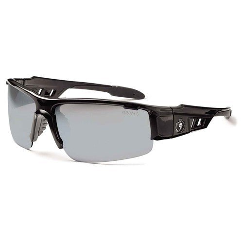 DAGR Silver Mirror Lens Black Safety Glasses - Industrial Tool & Supply