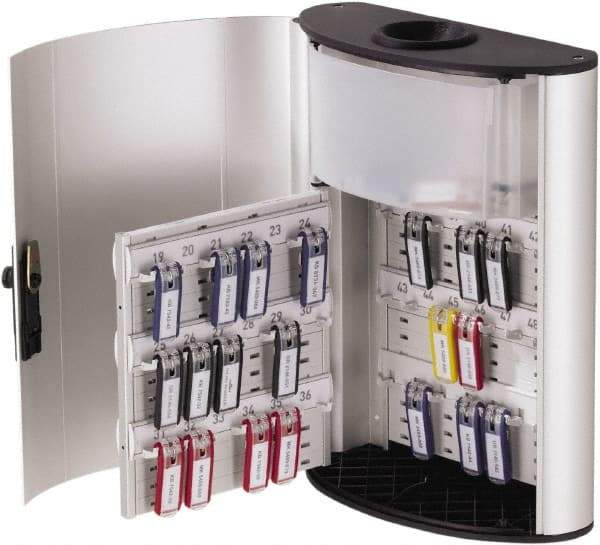 DURABLE - 54 Keys, Silver Key Box - 11-3/4" Wide x 4-5/8" Deep x 15-1/2" High - Industrial Tool & Supply