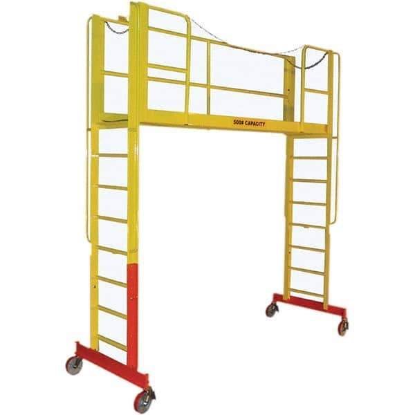 TRI-ARC - Rolling & Wall Mounted Ladders & Platforms Type: Double Entry Work Platform Style: Adjustable Height - Industrial Tool & Supply