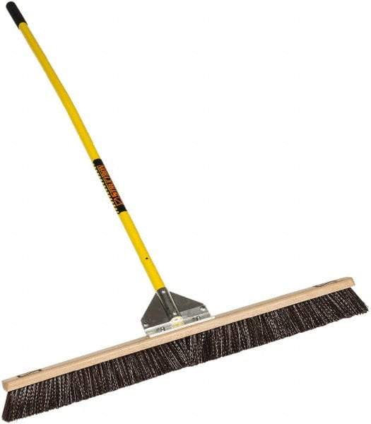 SEYMOUR-MIDWEST - 36" General Purpose Polypropylene Push Broom - 3" Bristle Length, Wood Block, Bolt-On Handle Connection, Handle Included - Industrial Tool & Supply