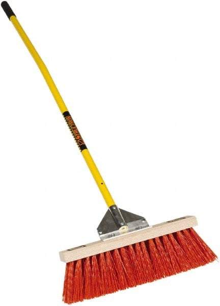 SEYMOUR-MIDWEST - 18" Rough Surface Polypropylene Push Broom - 5-1/2" Bristle Length, Wood Block, Bolt-On Handle Connection, Handle Included - Industrial Tool & Supply