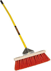 SEYMOUR-MIDWEST - 18" Rough Surface Polypropylene Push Broom - 5-1/2" Bristle Length, Wood Block, Bolt-On Handle Connection, Handle Included - Industrial Tool & Supply