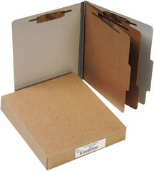 ACCO - 11 x 8 1/2", Letter Size, Gray, File Folders with Top Tab - Right of Center Tab Cut Location - Industrial Tool & Supply