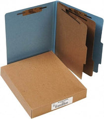 ACCO - 11 x 8 1/2", Letter Size, Sky Blue, File Folders with Top Tab - Right of Center Tab Cut Location - Industrial Tool & Supply