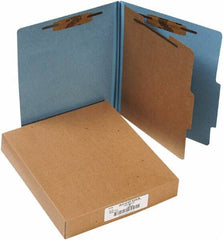 ACCO - 11 x 8 1/2", Letter Size, Sky Blue, File Folders with Top Tab - Right of Center Tab Cut Location - Industrial Tool & Supply