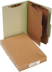 ACCO - 14 x 8 1/2", Legal, Leaf Green, File Folders with Top Tab - Right of Center Tab Cut Location - Industrial Tool & Supply