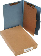 ACCO - 14 x 8 1/2", Legal, Sky Blue, File Folders with Top Tab - Right of Center Tab Cut Location - Industrial Tool & Supply