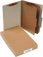 ACCO - 14 x 8 1/2", Legal, Gray, File Folders with Top Tab - Right of Center Tab Cut Location - Industrial Tool & Supply