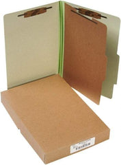 ACCO - 14 x 8 1/2", Legal, Leaf Green, File Folders with Top Tab - Right of Center Tab Cut Location - Industrial Tool & Supply