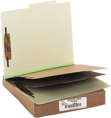 ACCO - 11 x 8 1/2", Letter Size, Leaf Green, File Folders with Top Tab - Right of Center Tab Cut Location - Industrial Tool & Supply