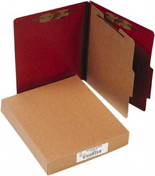 ACCO - 11 x 8 1/2", Letter Size, Earth Red, File Folders with Top Tab - Right of Center Tab Cut Location - Industrial Tool & Supply