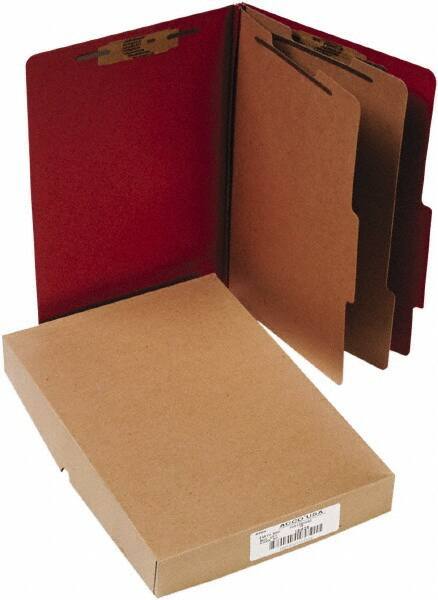 ACCO - 14 x 8 1/2", Legal, Earth Red, File Folders with Top Tab - Right of Center Tab Cut Location - Industrial Tool & Supply