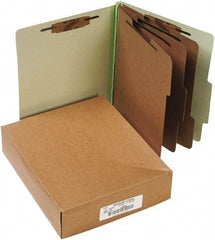 ACCO - 11 x 8 1/2", Letter Size, Leaf Green, File Folders with Top Tab - Right of Center Tab Cut Location - Industrial Tool & Supply