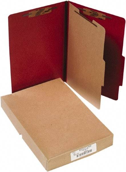 ACCO - 14 x 8 1/2", Legal, Earth Red, File Folders with Top Tab - Right of Center Tab Cut Location - Industrial Tool & Supply