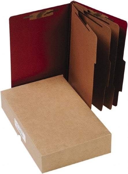 ACCO - 14 x 8 1/2", Legal, Earth Red, File Folders with Top Tab - Right of Center Tab Cut Location - Industrial Tool & Supply