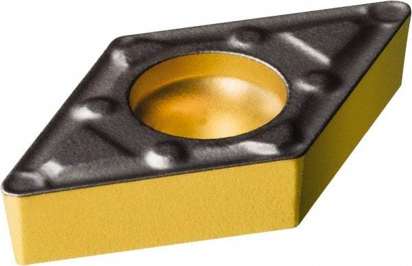 Sandvik Coromant - DCMX32.51 WF Grade 4315 Carbide Turning Insert - TiCN/Al2O3/TiN Finish, 55° Parallelogram, 3/8" Inscr Circle, 5/32" Thick, 1/64" Corner Radius - Industrial Tool & Supply