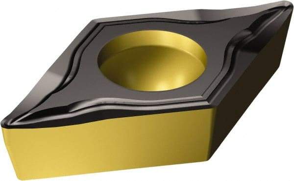 Sandvik Coromant - DCGT32.52 UM Grade 1515 Carbide Turning Insert - TiCN/AI2O3/TiN Finish, 55° Diamond, 3/8" Inscr Circle, 5/32" Thick, 1/32" Corner Radius - Industrial Tool & Supply