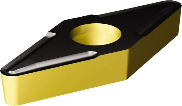 Sandvik Coromant - VBMT21.5 UF Grade 4335 Carbide Turning Insert - TiCN/AI2O3/TiN Finish, 35° Diamond, 1/4" Inscr Circle, 3/32" Thick, 0.2mm Corner Radius - Industrial Tool & Supply