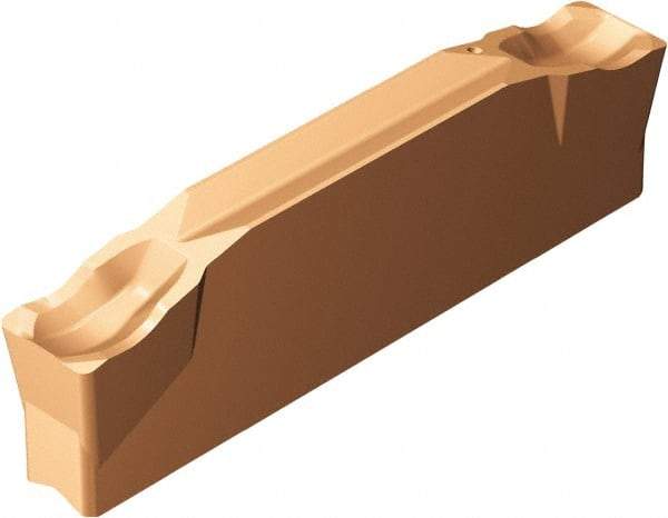 Sandvik Coromant - N123x2G CR 1125 Grade, 0.1181" Cutting Width, Carbide Cutoff Insert - 0° Neutral Lead Angle, 0.0118" Cnr Rad, TiAlN Coated - Industrial Tool & Supply