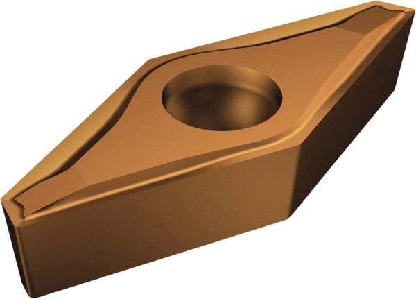 Sandvik Coromant - VCEX2203 F Grade 1115 Carbide Turning Insert - TiAlN/AlCr2O3 Finish, 35° Diamond, 1/4" Inscr Circle, 1/8" Thick, 0.1mm Corner Radius - Industrial Tool & Supply