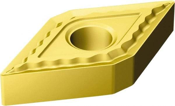 Sandvik Coromant - DNMG442 QM Grade 2025 Carbide Turning Insert - TiCN/Al2O3/TiN Finish, 55° Diamond, 1/2" Inscr Circle, 1/4" Thick, 1/32" Corner Radius - Industrial Tool & Supply