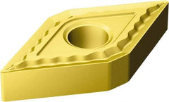 Sandvik Coromant - DNMG443 QM Grade S05F Carbide Turning Insert - TiCN/Al2O3/TiN Finish, 55° Diamond, 1/2" Inscr Circle, 1/4" Thick, 3/64" Corner Radius - Industrial Tool & Supply