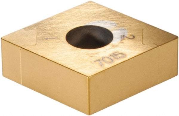 Sandvik Coromant - CNGA431 Grade 7015 Carbide Turning Insert - TiN Finish, 80° Diamond, 1/2" Inscr Circle, 3/16" Thick, 1/64" Corner Radius - Industrial Tool & Supply