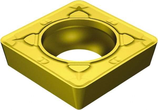 Sandvik Coromant - SCMT432 MR Grade 2025 Carbide Turning Insert - TiCN/Al2O3/TiN Finish, 90° Square, 1/2" Inscr Circle, 3/16" Thick, 1/32" Corner Radius - Industrial Tool & Supply